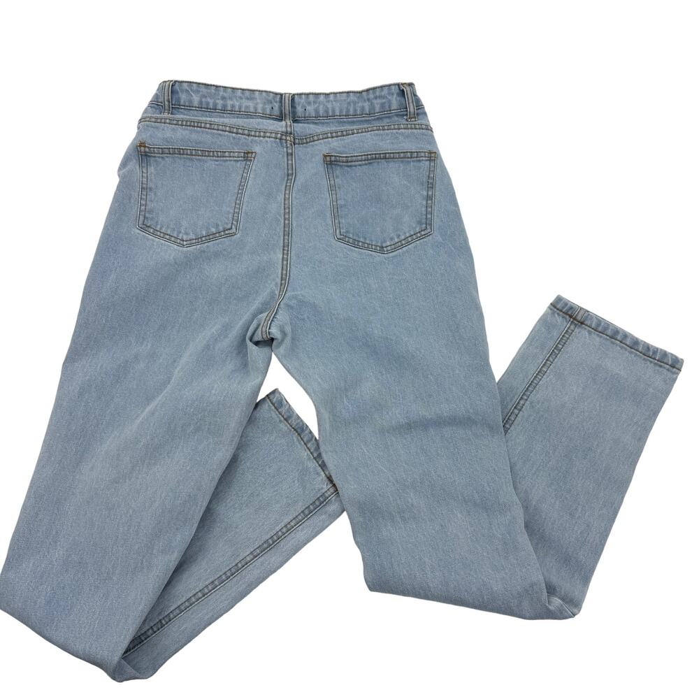 NASTY GAL Light Wash Distressed Jeans Size 6 High Rise Straight Leg Cotton Denim - Picture 2 of 9